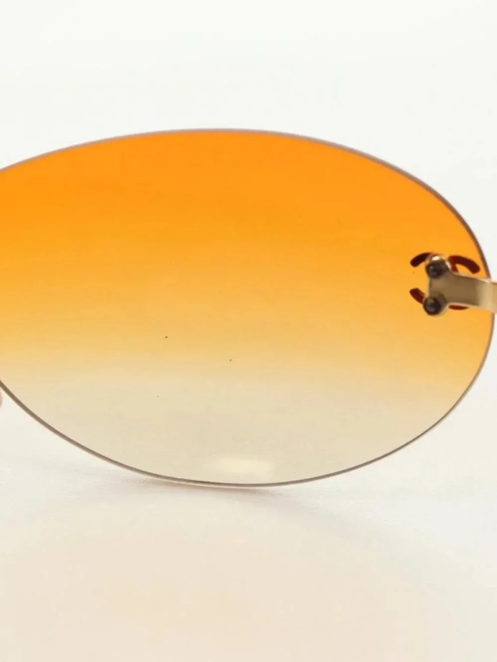CHANEL Sunglasses metal Orange CC Auth yk20403SAM